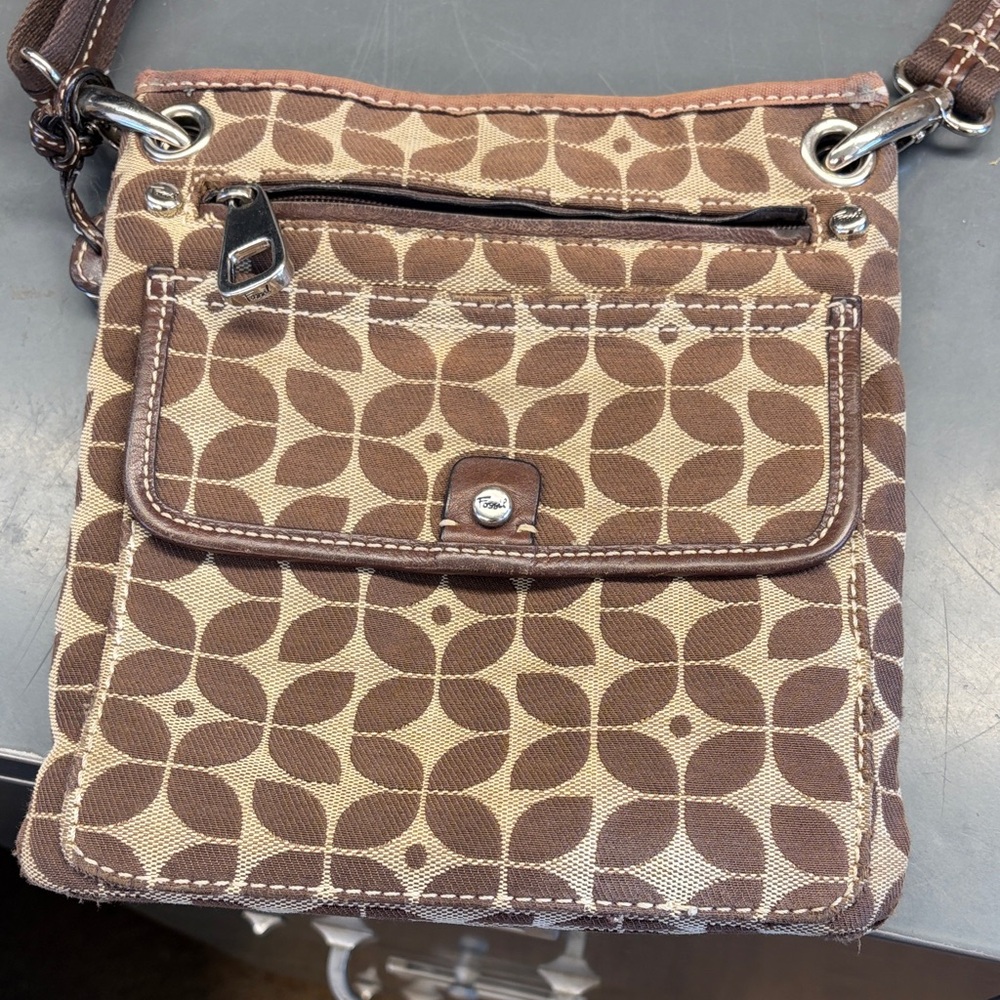 Fossil Brown & Khaki Signature Crossbody